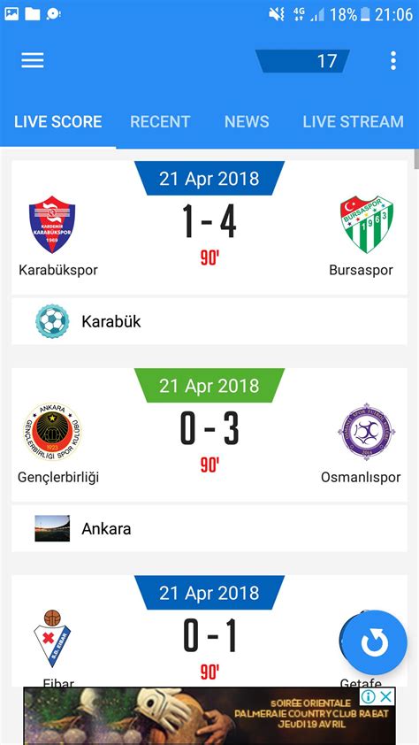 football match results today live